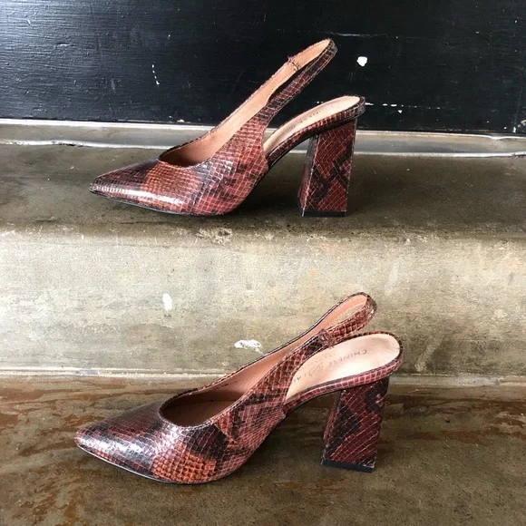 Chinese Laundry pink snake sling back pump - Picture 3 of 11